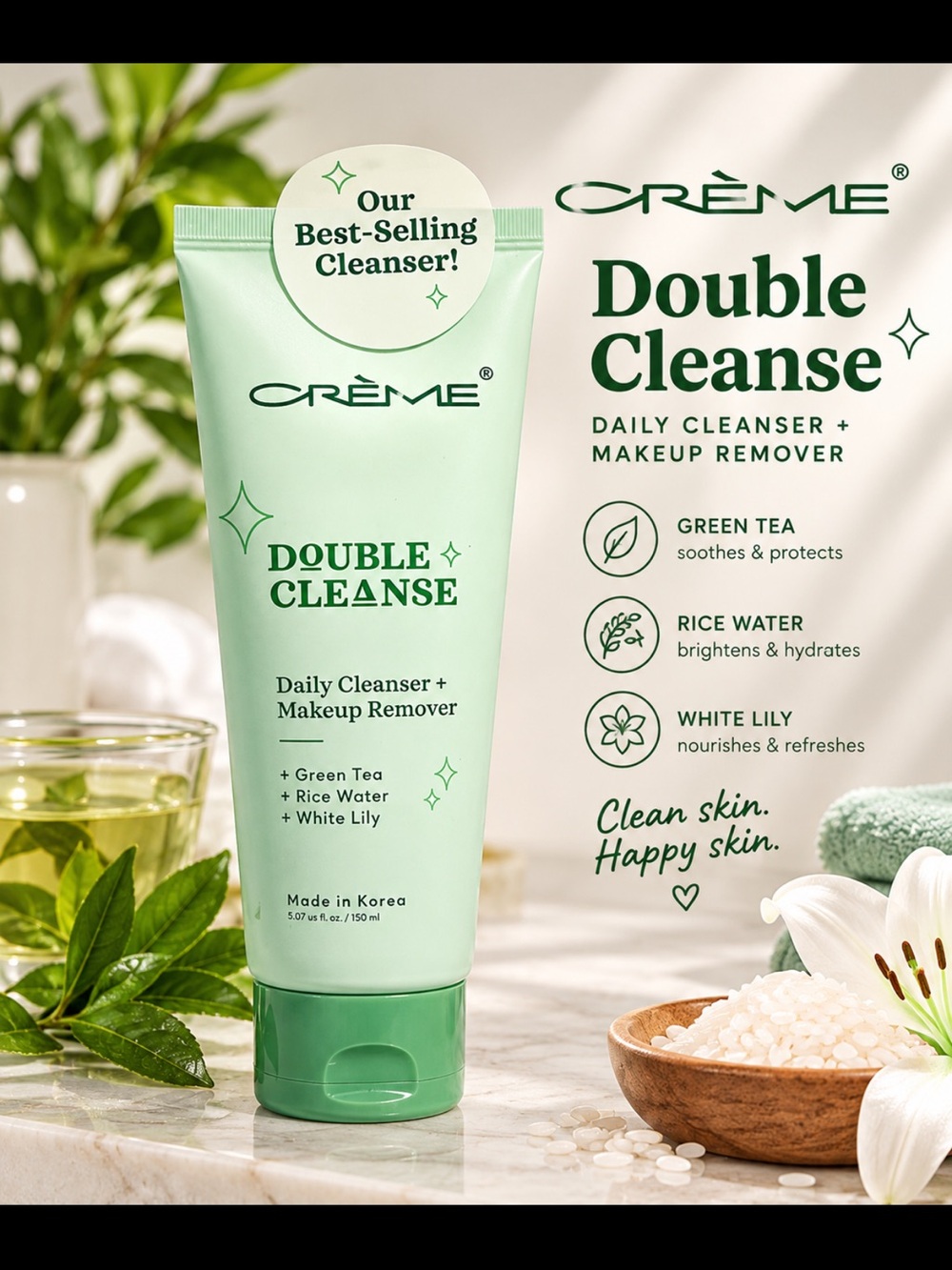 Crème shop Double Cleanse Daily Cleanser + Makeup Remover